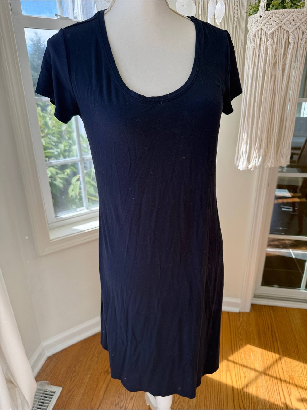 Matilda Jane Women’s Scoop Neck Short Sleeve Dress nay blue medium